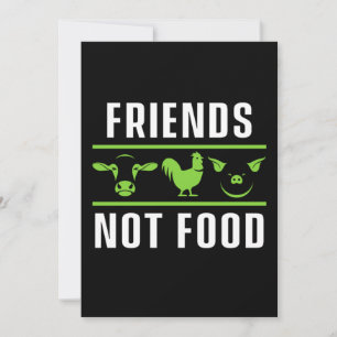 Friends Not Food Vegan Vegetarian Animal Rights Gi Kaart