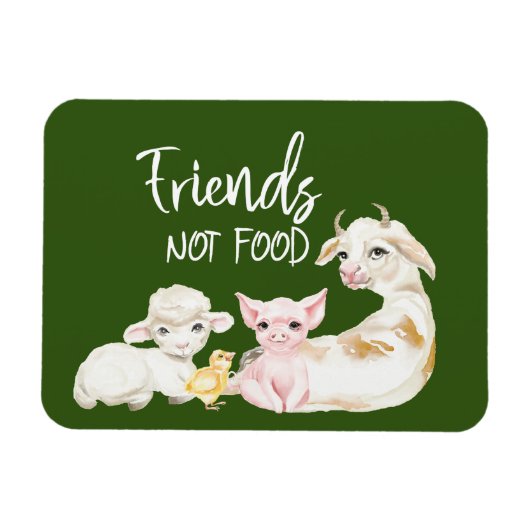 Friends Not Food Vegan Vegetarian Diet Magneet (Horizontaal)