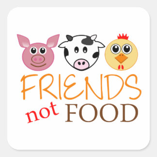 Friends Not Food Vierkante Sticker