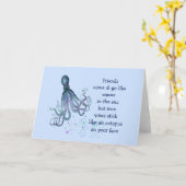 Friends Octopus op je gezicht Fun Friendship Quote Kaart (Gele Bloem)