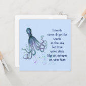 Friends Octopus op je gezicht Fun Friendship Quote Kaart (Voorkant / Achterkant in situ)