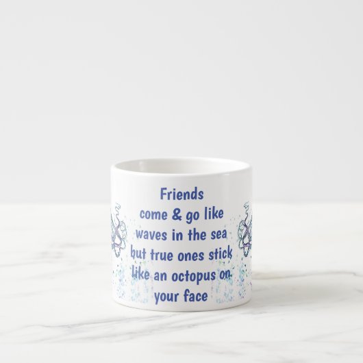 Friends Octopus op je gezicht Funny Espresso Kop (Voorkant)
