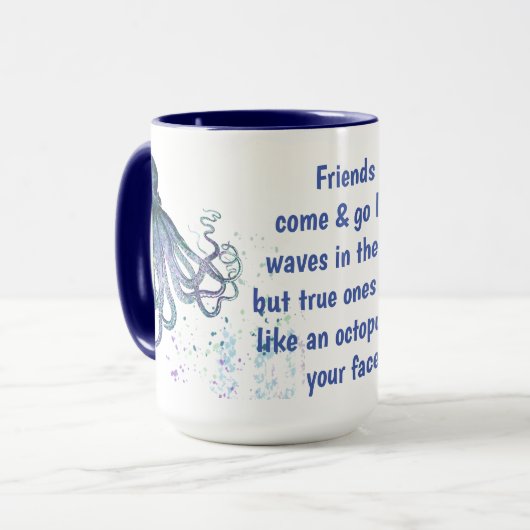 Friends Octopus op je gezicht Funny Quote Mok (Voorkant links)