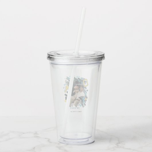 FRIENDS™ | Oude bok en rol Acryl Drinkbeker (Achterkant)