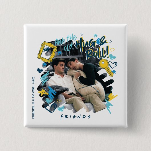 FRIENDS™ | Oude bok en rol Vierkante Button 5,1 Cm (Voorkant)