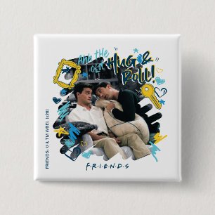 FRIENDS™ Oude bok en rol Vierkante Button 5,1 Cm