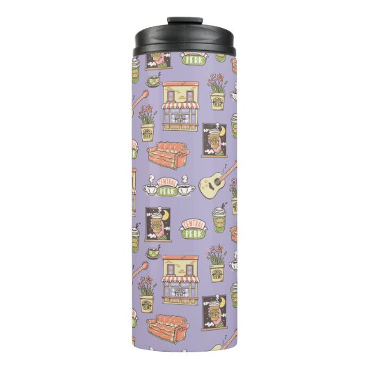 FRIENDS™ | Paars Iconenpatroon Thermosbeker (Voorkant)