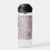 FRIENDS™ | Paars Iconenpatroon Waterfles (Achterkant)