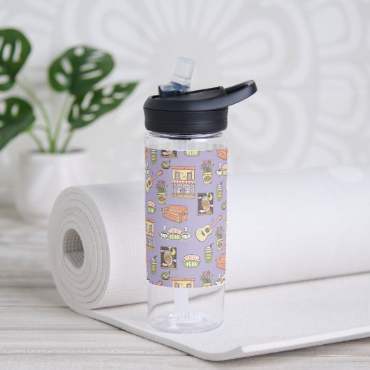 FRIENDS™ | Paars Iconenpatroon Waterfles (Links)