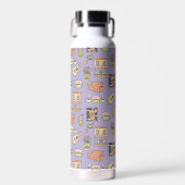FRIENDS™ | Paars Iconenpatroon Waterfles (Voorkant)