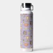 FRIENDS™ | Paars Iconenpatroon Waterfles (Achterkant)
