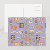 FRIENDS™ | Paars Pictogrampatroon Briefkaart (Voorkant / Achterkant)