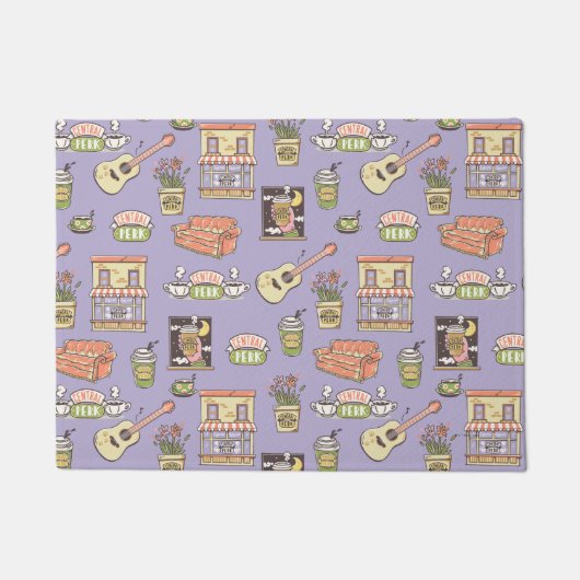 FRIENDS™ | Paars Pictogrampatroon Deurmat (Voorkant)