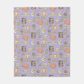 FRIENDS™ | Paars Pictogrampatroon Fleece Deken (Voorkant)