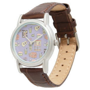 FRIENDS™   Paars Pictogrampatroon Horloge