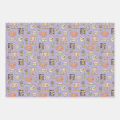 FRIENDS™ | Paars Pictogrampatroon Inpakpapier Vel (Voorkant)