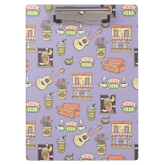 FRIENDS™ | Paars Pictogrampatroon Klembord (Voorkant)