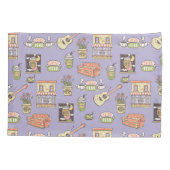 FRIENDS™ | Paars Pictogrampatroon Kussensloop (Achterkant)