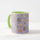 FRIENDS™ | Paars Pictogrampatroon Mok (Voorkant links)