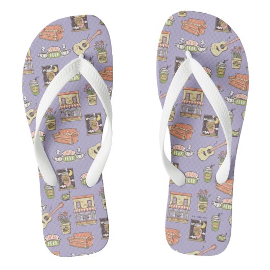 FRIENDS™ | Paars Pictogrampatroon Teenslippers (Voetbed)