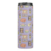 FRIENDS™ | Paars Pictogrampatroon Thermosbeker (Achterkant)