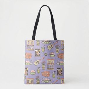 FRIENDS™ Paars Pictogrampatroon Tote Bag