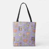 FRIENDS™ | Paars Pictogrampatroon Tote Bag (Achterkant)