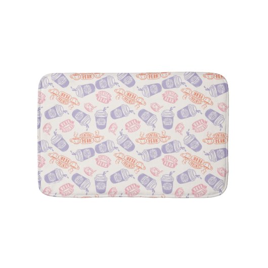 FRIENDS™ | Pastel Central Perk-patroon Badmat (Voorkant)