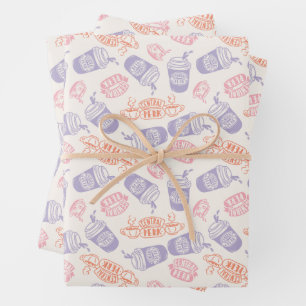 FRIENDS™ Pastel Central Perk-patroon Inpakpapier Vel