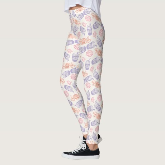 FRIENDS™ | Pastel Central Perk Patroon Leggings (Links)