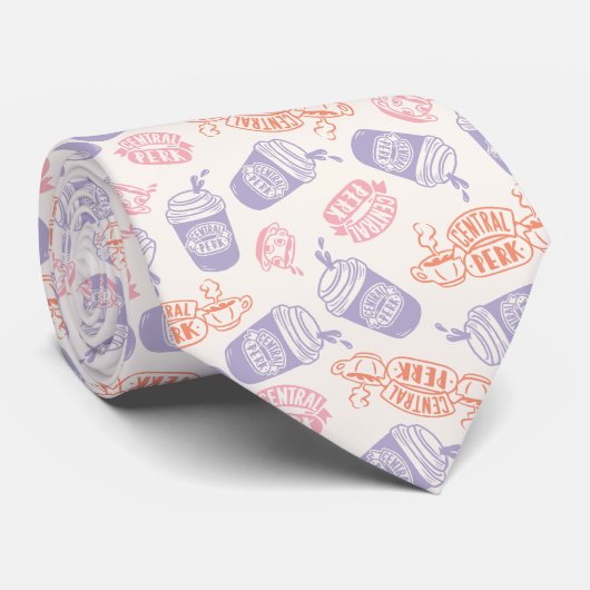 FRIENDS™ | Pastel Central Perk Patroon Stropdas (Opgerold)