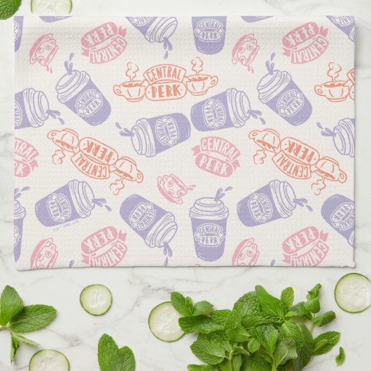 FRIENDS™ | Pastel Central Perk Patroon Theedoek (Gevouwen)