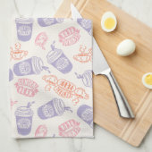 FRIENDS™ | Pastel Central Perk Patroon Theedoek (Quarter Fold)