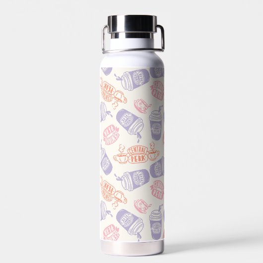 FRIENDS™ | Pastel Central Perk Patroon Waterfles (Achterkant)