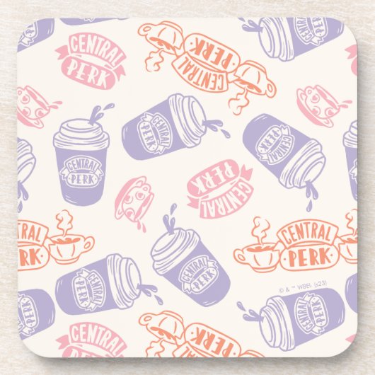 FRIENDS™ | Pastel Central Perk Pattern Bier Onderzetter (Voorkant)