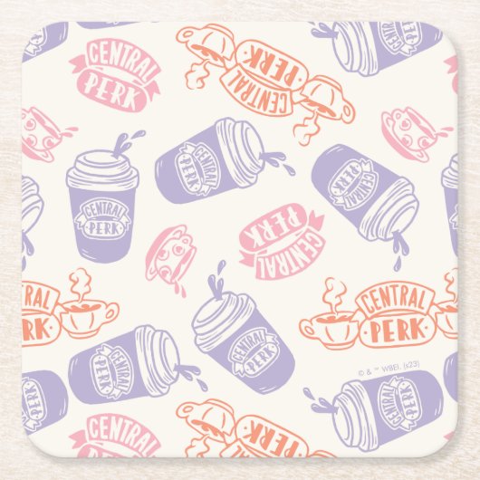FRIENDS™ | Pastel Central Perk Pattern Kartonnen Onderzetters (Voorkant)