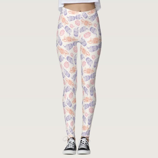 FRIENDS™ | Pastel Central Perk Pattern Leggings (Voorkant)