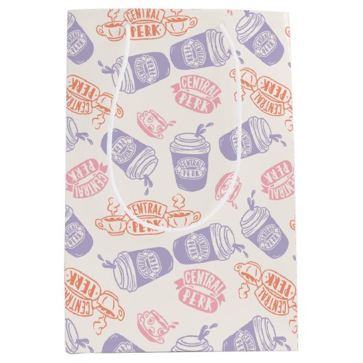FRIENDS™ | Pastel Central Perk Pattern Medium Cadeauzakje (Voorkant)