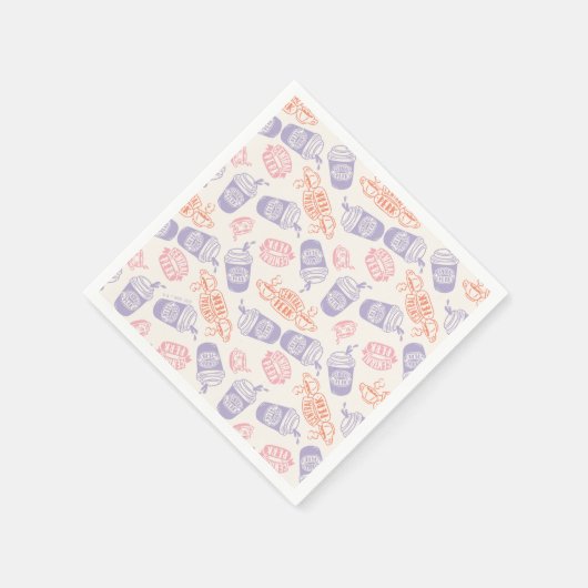 FRIENDS™ | Pastel Central Perk Pattern Servet (Hoek)