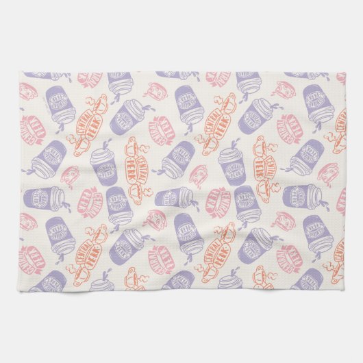 FRIENDS™ | Pastel Central Perk Pattern Theedoek (Horizontaal)