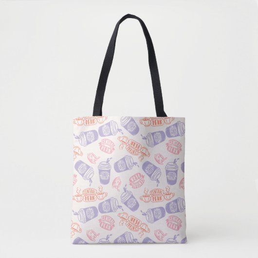 FRIENDS™ | Pastel Central Perk Pattern Tote Bag (Voorkant)