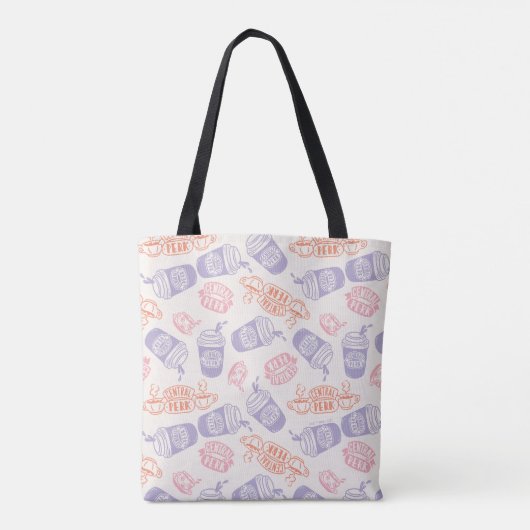 FRIENDS™ | Pastel Central Perk Pattern Tote Bag (Achterkant)