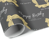 FRIENDS™ | Peephole Lijst Happy Birthday Cadeaupapier (Rol Hoek)