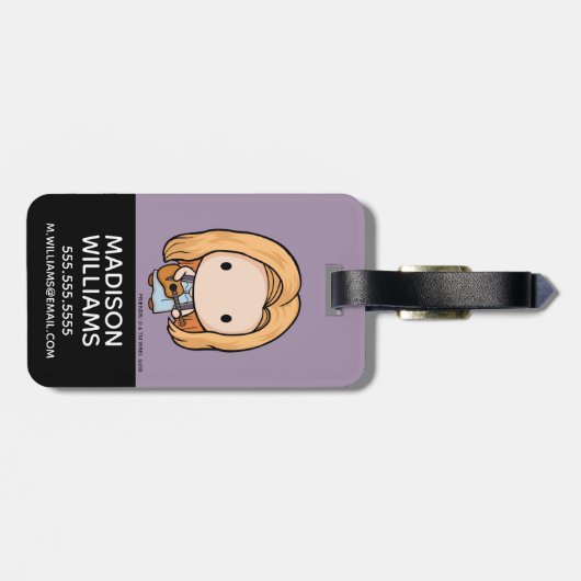 FRIENDS™ | Phoebe Chibi Bagagelabel (Achterkant horizontaal)