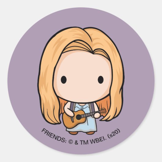 FRIENDS™ | Phoebe Chibi Ronde Sticker (Voorkant)