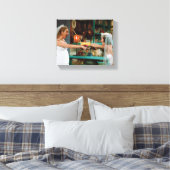 FRIENDS™ | Phoebe en Monica in Weddenschappen Canvas Afdruk (Insitu (Slaapkamer))