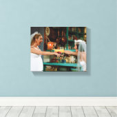 FRIENDS™ | Phoebe en Monica in Weddenschappen Canvas Afdruk (Insitu (Houten vloer))