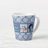 Friends photocollage blue denim lace latte mok (Rechterhoek)