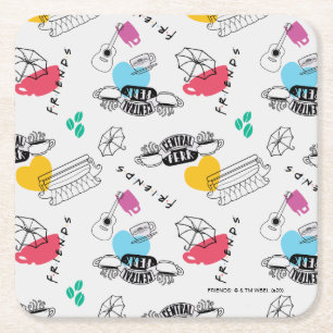 FRIENDS™   Pictogrampatroon Kartonnen Onderzetters