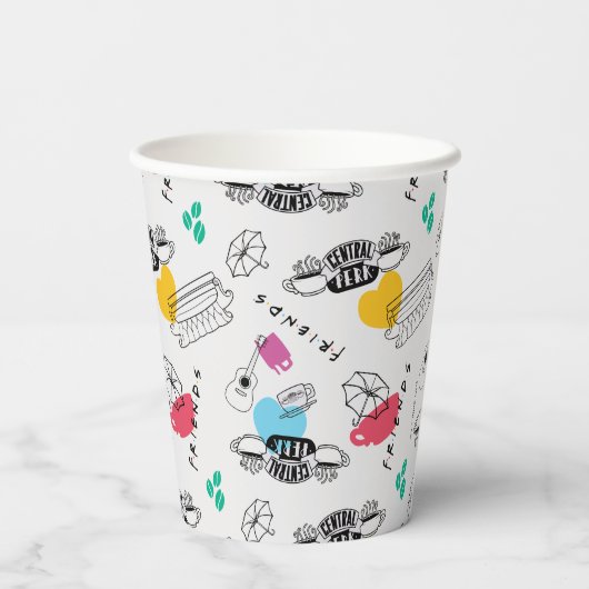 FRIENDS™ | Pictogrampatroon Papieren Bekers (Achterkant)